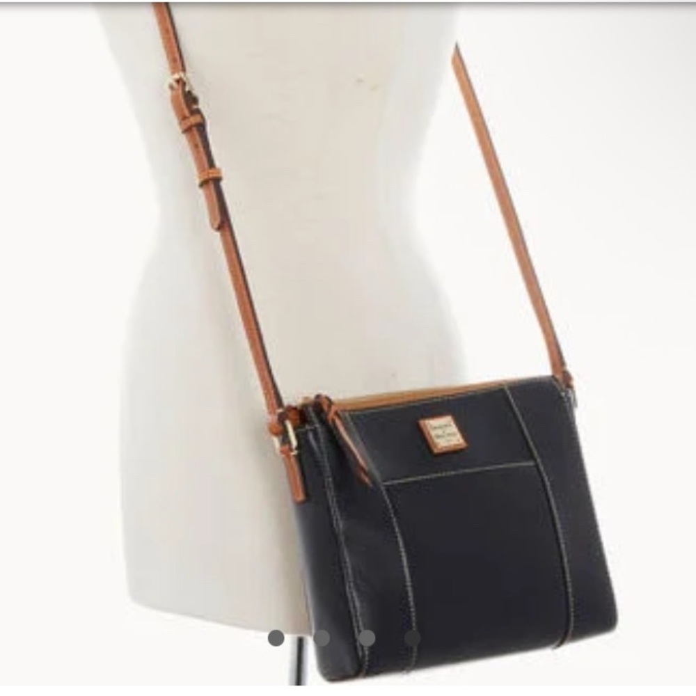 Dooney & Bourke EUC  Black/brownWexford Leather Lexington Crossbody Bag - Picture 5 of 16